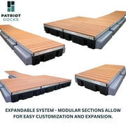Patriot Docks Low-Profile Premium Floating Dock Section with Gray Poly Decking (D-32011)