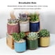 thumbnail image 5 of Advancent 6 piezas de cerámica hielo grieta Mini maceta Cactus planta bonsái macetas suculentas plantación negocio hogar Jardín y Patio Azul oscuro Advancent HA084460-02, 5 of 6