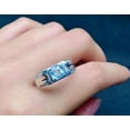 thumbnail image 2 of Natural certified 6 CT 925 Sterling Silver aquamarine Gemstone ring For Men's March birthstone Father's Day gift, 2 of 2