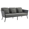 thumbnail image 5 of Modway Stance 3-Piece Aluminum & Fabric Patio Sofa Set in Gray/Charcoal, 5 of 10