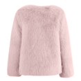 thumbnail image 5 of YDFCWXW Women's 2025 Winter Coats Fleece Cropped Jacket Fur Long Sleeve Pockets Shaggy Warm Outerwear Fall Clothes Pink, M, 5 of 5