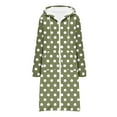 thumbnail image 4 of Fall Jackets For Women 2025 Sevevn Women's Polka Dot Printed Hoddie Long Sleeve Hooded Jacket Pocket Zipper Drawstring Pocket Tops Long Tunic Sweatshirts, 4 of 5