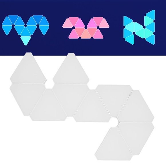 Triangular Light Panel, LED Splicing Lights 16 Million Colors 10PCS  for Wall Desk Decoration