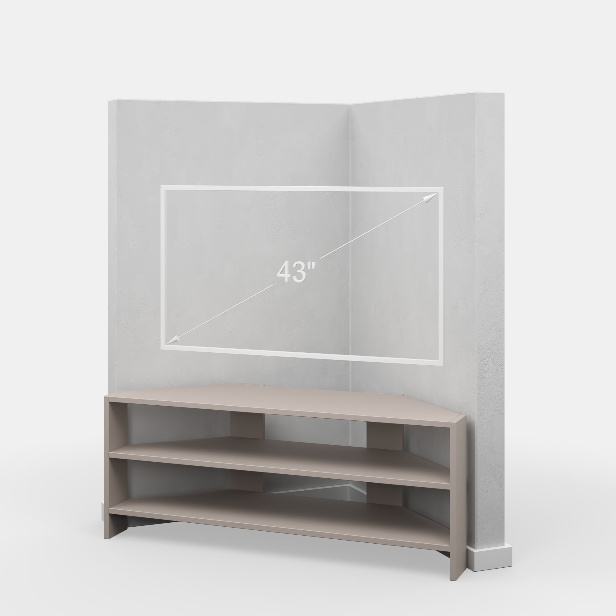 Ada Home Decor Furniture for TVs up to 48" 2 Tier Open Shelf Light Mocha Terry Modern TV Stand