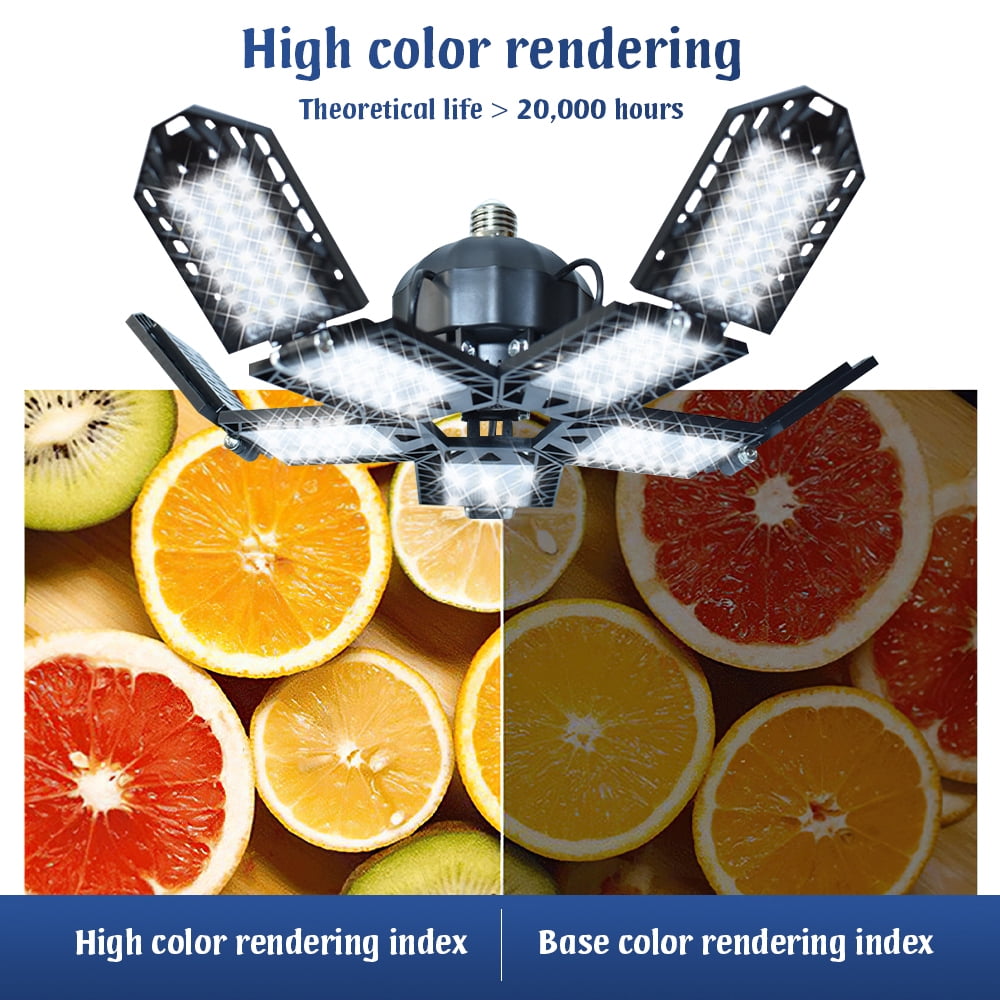 180W LED Garage Lights,18000LM 6500K LED Garage Ceiling Lights with 10+1 Deformable Adjustable Panels,Super Bright LED Lights for Garage E26/E27,1PACK