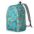 thumbnail image 2 of Mushroom and Leaf Blue Pattern Backpack for School, Cute School Bag with Adjustable Shoulder Straps and Padded Back, 15.7"x11.8"x5.5", 2 of 4