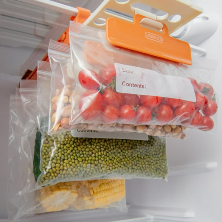 2 Sets Storage Bag Storage Rack Fridge Stretchable Storage Shelf Preservation Bag Rack Seal Bags Stand Bag Organizer