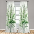 thumbnail image 4 of Ambesonne Eucalyptus Curtains 2 Panel Set, Art Dreamy Leaves Huddle, Pair of - 28" x 63", Fern Green White, 4 of 4