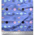 thumbnail image 1 of Soimoi Blue Georgette Viscose Fabric Cookies & Cupcake Food Decor Fabric Printed Yard 42 Inch Wide, 1 of 3