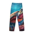 thumbnail image 3 of Lsque Colorful Ocean Sea Turtle Print Men's Pajama Pants, Lounge Pant - Comfortable Home Wear,Elastic Waistband, Stylish Design-Small, 3 of 9