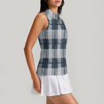 thumbnail image 4 of Sleeveless Golf Shirts for Women Tank Top Collared Zip, Athletic Quick Dry Polo Shirt for Golf and Tennis Navy L, 4 of 6