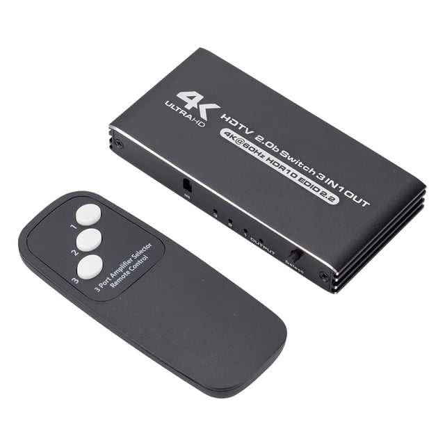 Conmutador 4K 3 en 1 de salida Compatible con HDMI 2,0 con control remoto para PS5 para proyector PS4