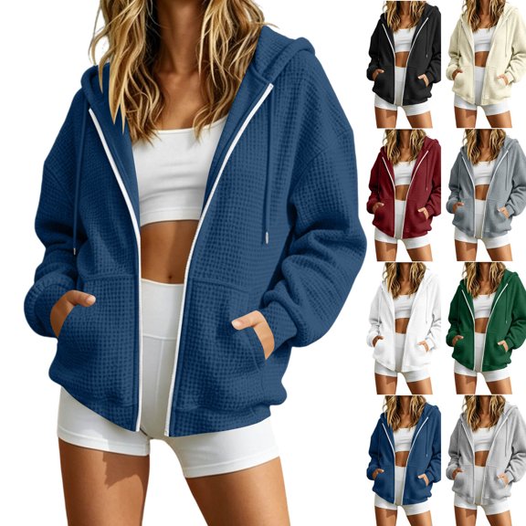 Sweater Dqueduo Women's Solid Color Winter Long Sleeve Round Neck Top – Cozy Leisure Coat Navy L