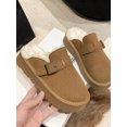 thumbnail image 1 of Thick-soled Women's Plush Loafers With Retro Package Toes, Outdoor Half Slippers, 2023 New Design With Plush Half Toe Women's Shoes, 1 of 4