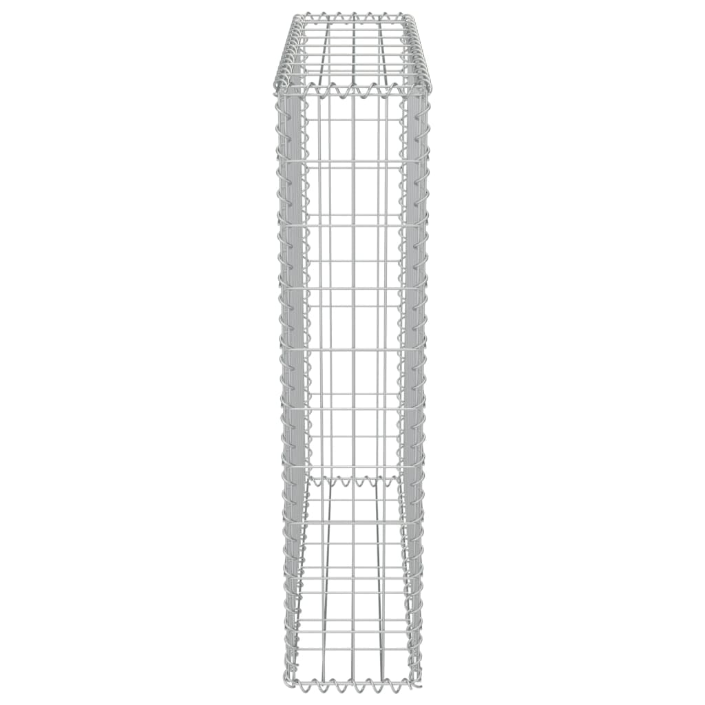 Kepooman 31.5" x 7.87" x 39.4" Gabion Wall, Outdoor Garden Gabion Stone Basket with Covers Galvanized Steel
