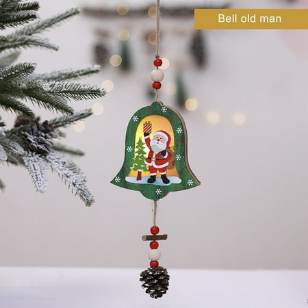 

Veki Christmas Luminous Decor Ornaments Creative Star Bow Wooden Window Door Home Decoration Pendant Vintage Chandelier