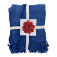 thumbnail image 6 of LR Home Blue Shag Diamond Lightweight Cotton Throw Blanket, 50" x 60", 6 of 11