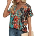 thumbnail image 2 of Camisetas de Manga Corta para las Mujeres, Impresión de Moda Divertido, Camisetas de Cuello en V para las Mujeres, 2 of 6