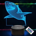 thumbnail image 1 of Lámpara de ilusión 3D, luz nocturna de tiburón con control remoto táctil óptico 16 lámparas de escritorio la habitación de los niños Festival Regalo de cumpleaños Regalos para niños pequeños Niños brillar Juguete, 1 of 3