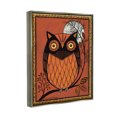 thumbnail image 3 of Round Owl Autumn Botanical Border Holiday Graphic Art Luster Gray Framed Art Print Wall Art, 3 of 6