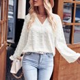 thumbnail image 2 of Camisetas casuales para mujer Top Jersey ligero Camisas jacquard Camisas elegantes para ir al trabajo, 2 of 9