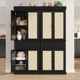 thumbnail image 4 of Danolapsi Kitchen Pantry Cabinet with Rattan Doors,Tall Storage Cabinet Pantry Cabinet with Adjustable Shelves,Freestanding Cupboard with Drawer for Bathroom,Dining Room,Living Room, 4 of 8