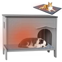 Dog House Outdoor Indoor for Large Dogs, Insulated Dog House with Mat, Plastic Elevated Outdoor Dog House Waterproof Dog Kennel with Window, Clean Easily