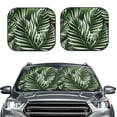 thumbnail image 2 of Easygdp Tropical Palm Leaves1 2 Pcs Windshield Sun Shade,Foldable Car Front Window Sun Shade Protection,Blocks Heat And Sunlight,Car Interior Accessories - Small, 2 of 7