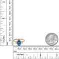thumbnail image 6 of Gem Stone King 3.50 Ct Millennium Blue Mystic Topaz Pink Lab Grown Diamond 18K Yellow Gold Plated Silver Ring, 6 of 6