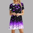 thumbnail image 1 of Offre Limitée Iumwxz Robes à Manches Courtes Col Rond pour Femme Tendance Ligne A Décontractée Plissée Robe Courte Tendance Robe Graphique Tenues d'Été pour Femmes Coupe Ample Robes pour Usage Quotidien Décontracté, 1 of 7
