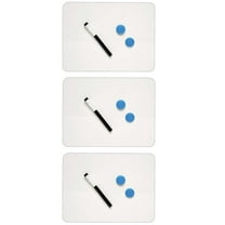 Charles Leonard Magnetic Dry Erase Board, Two Sided, Plain/Plain, 9" x 12", Pack of 3