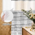 thumbnail image 3 of No Hook Shower Curtain, White Dandelion Shower Curtains for Bathroom with See Through Top Window, Spring Flowers Plants Vintage Gray Wood Waterproof & Washable Bath Curtain Stall 48"x72", 3 of 9