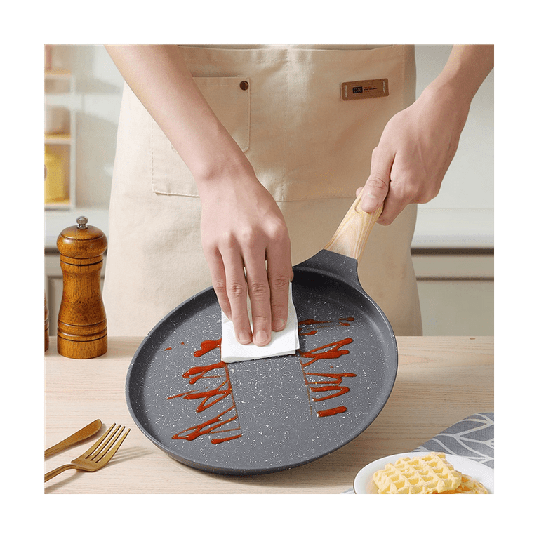 CHEFS 10'' Granite Coating Aluminum Crepe Pan | PFOA Free Nonstick Pan |  Great Skillet for Omelette and Crepes | Works with All Heat Sources 