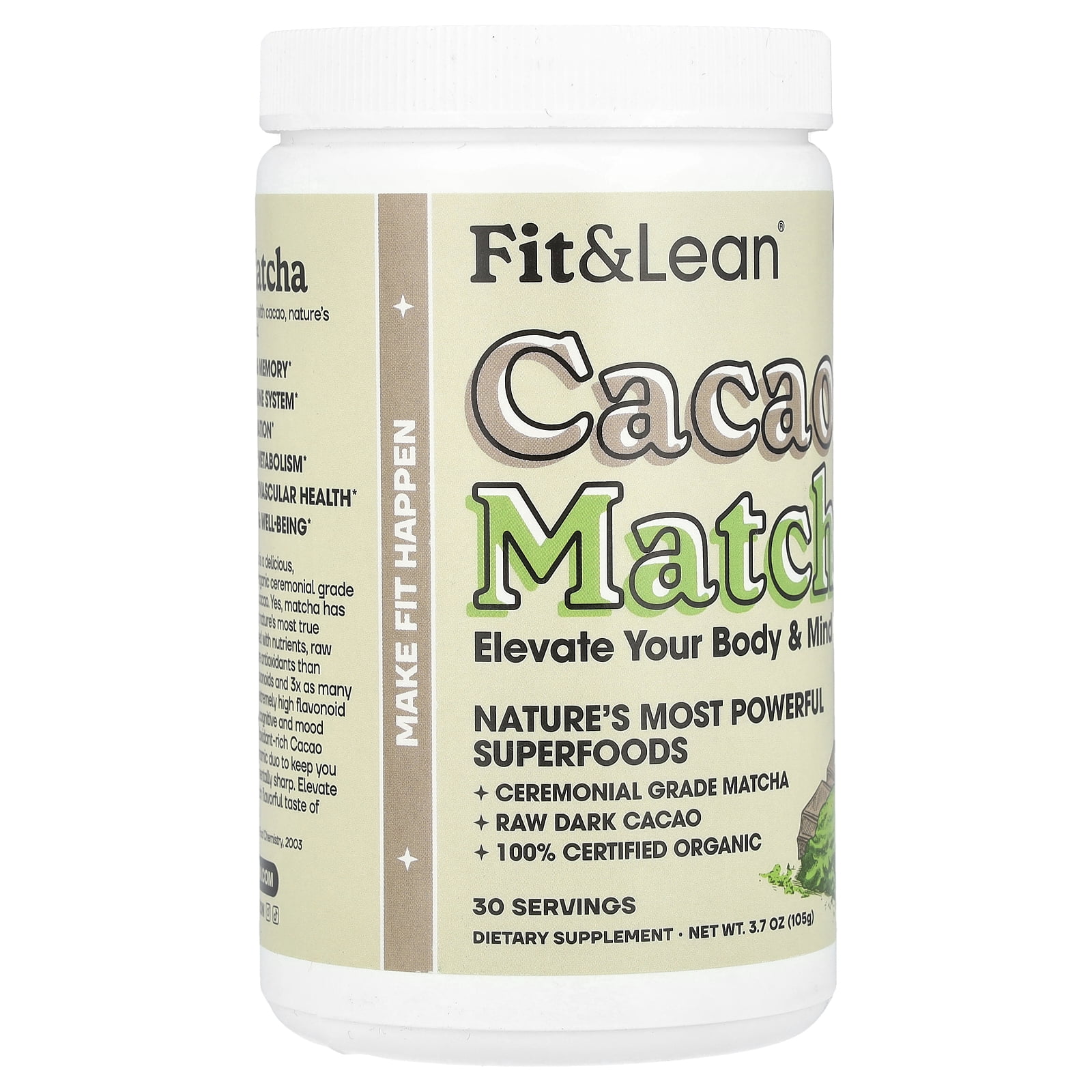 Fit & Lean Cacao Matcha, 3.7 oz (105 g)