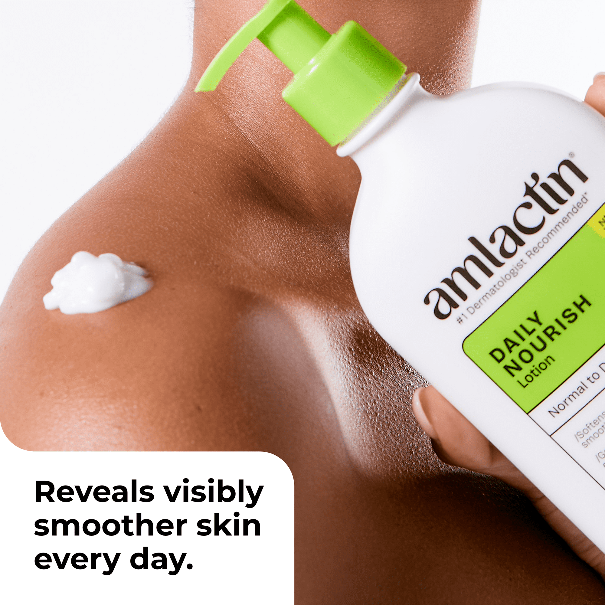 (2 pack) AmLactin Daily Nourish Body Lotion, 12% Lactic Acid for Dry Skin Relief, Exfoliating, 14.1OZ