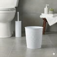 thumbnail image 2 of White Farmhouse Bathroom Trash Can and Toilet Bowl Brush with Holder - White Bathroom Accessories Set for Charming Bathroom Décor, 2 of 7