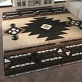 thumbnail image 3 of Emma + Oliver Fe 8x10 Berber Olefin Accent Rug with Complementary Southwestern Pattern in Beige, Black and Brown and Jute Backing, 3 of 7
