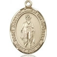 thumbnail image 3 of Extel Large Oval 14kt Gold Filled St. Bartholomew the Apostle Pendant with 24" chain, Made in USA, 3 of 10