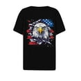 thumbnail image 5 of Cavosen Red White and Blue T Shirts Women Petite Red White and Blue Short Sleeve V-Neck T Shirts American Flag Graphic Tops Lady XL Patriotic Casual T Shirts Independence Day Tunic Tees, 5 of 5