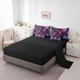 thumbnail image 5 of Erosebridal Purple Floral Dragon Twin Bedding Sets 7-Piece For Teens,Exotic Style Animal Flowers Bedding Comforter Set For Boys Girls,Black Reversible, 5 of 6