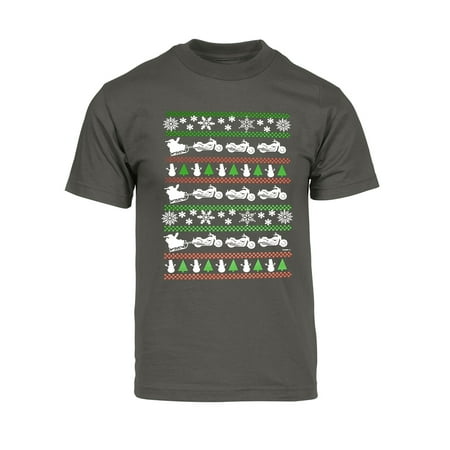 Biker Santa - Mens Christmas Santa Biker Sleigh Short-Sleeve T-Shirt