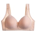 thumbnail image 1 of Bigersell Wireless Bra V-Neck Wire-Free Bra Support Women Nursing Bra Soft Bra Style R-3 Basic Bra Strap Nylon Pullover Bra Feature Everyday Bras Underwear Beige S, 1 of 3