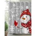 thumbnail image 2 of Christmas Snowman Shower Curtain Set, Waterproof Shower Curtains for Bathroom, Xmas Let Snow Winter Snowflake Grey Washable Fabric Cloth Bath Curtain for Bathtub Decoration with Hooks 72x78 Inches, 2 of 6