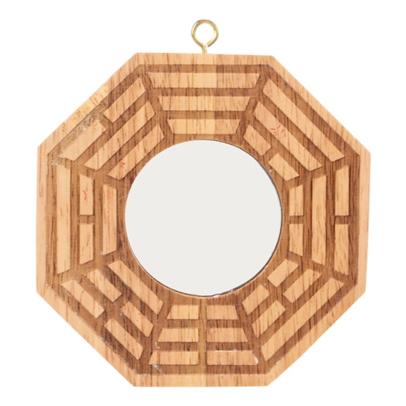 EBTOOLS Wooden Bagua Mirror,Bagua Concave Mirror Concave Mirror Outdoor Door Pendant Luck Decoration