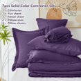 thumbnail image 4 of Purple Queen Comforter Set, 7 Pieces Bed in a Bag Queen Lightweight Bedding Set, All Season Soft 7PC Bed Set with Comforter, Flat Sheet, Fitted Sheet, Pillowcases & Pillow Shams, 4 of 16