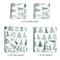 thumbnail image 4 of CGK Linens 4-Piece Christmas Holiday Sheet Set - Queen Size Xmas Winter Bedding With Vibrant Festive Patterns, Christmas Trees Green, 4 of 6