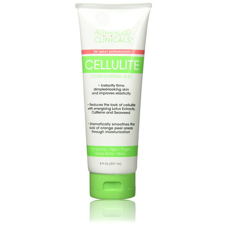 Advanced Clinicals 8oz Cellulite Gel for Tummy, Hips, Arms, Thighs Body. Best Cellulite Gel & Slimming Cream with Seaweed Extract. (Best Skin Tightening For Thighs)