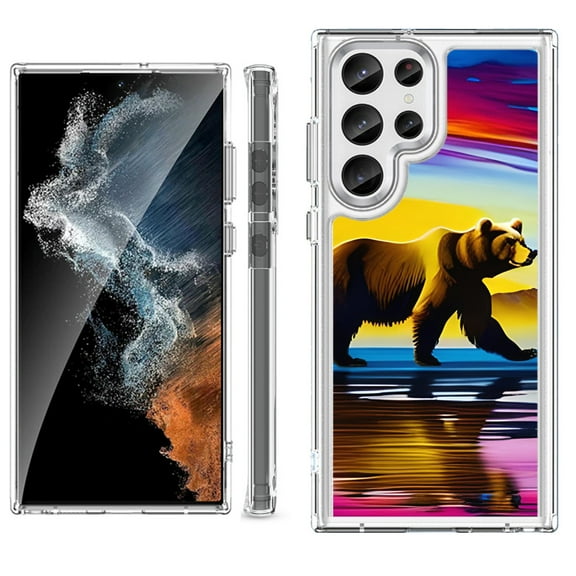 Shockproof Bumper Phone Case for Samsung Galaxy S23 Ultra 5G, by OneToughShield ® - Bear