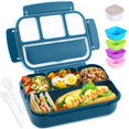 thumbnail image 1 of Recipiente Bento Box para almuerzo con forma de concha y tortuga, 1200 ml, color azul marino, 1 of 6