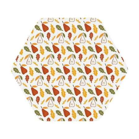 

Matuu Autumn Pears for Cup Coasters Set of 6 Leather Coasters Desk Coasters for Office Measures 4” x 4” Hexagon